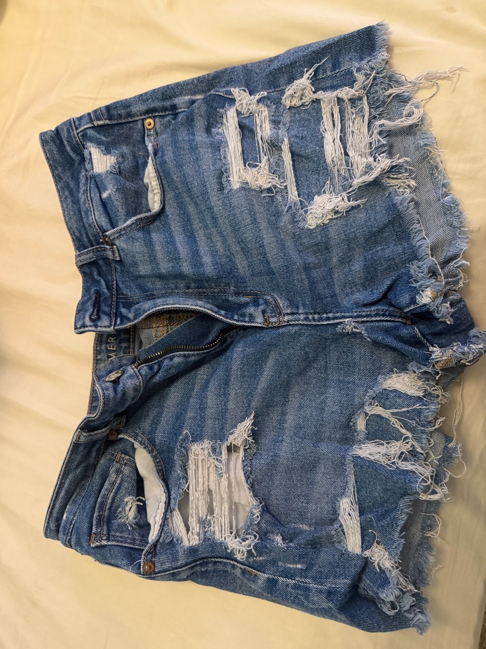 American Eagle Outfitters Distressed Blue Denim Jean Shorts